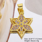 Gold Plated Handmade Colorful Star Of David Charms