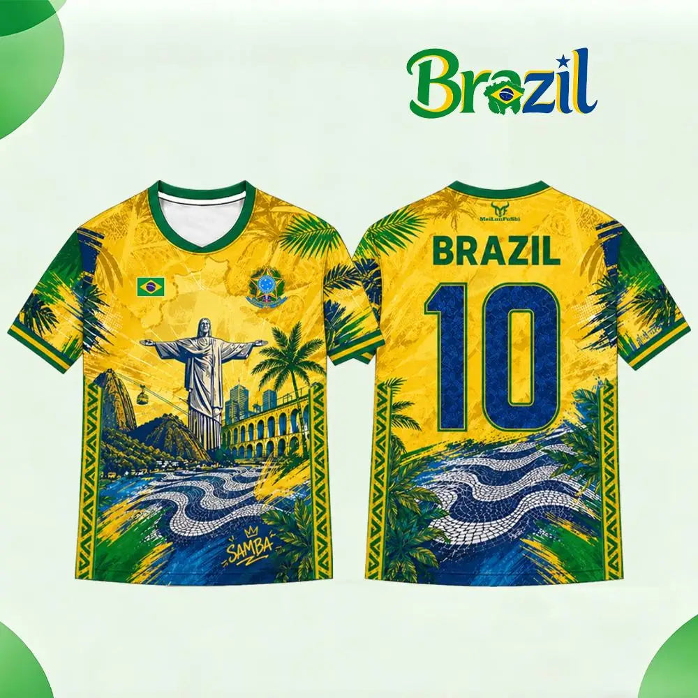 Brazil Flag Jesus Graphic Tee
