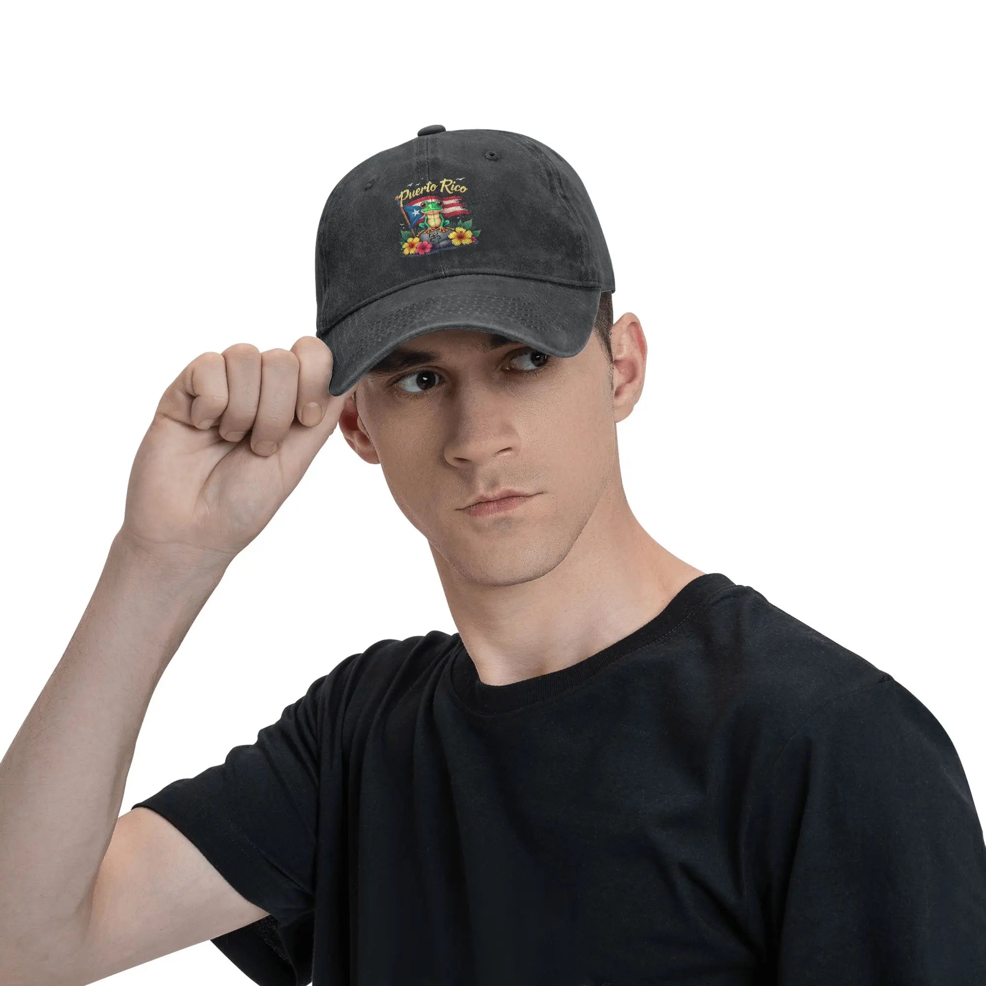 Hispanic Heritage Month Puerto Rico Coqui Frog Taino Symbol Baseball Cap