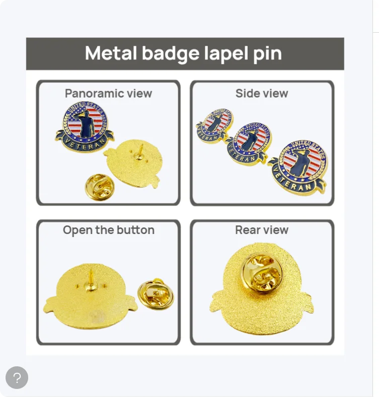 5/10/50/100 Pcs US Veteran Pins– Patriotic American Flag