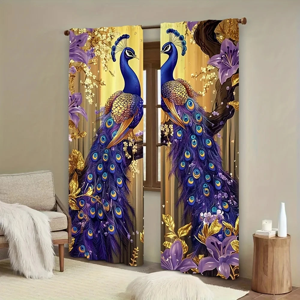 Peacock Fabric Design Home Decor