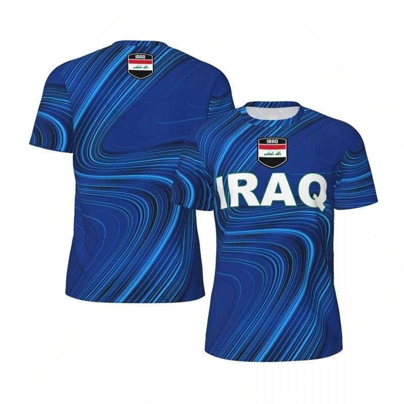 Iraq Flag Football Jersey T Shirt