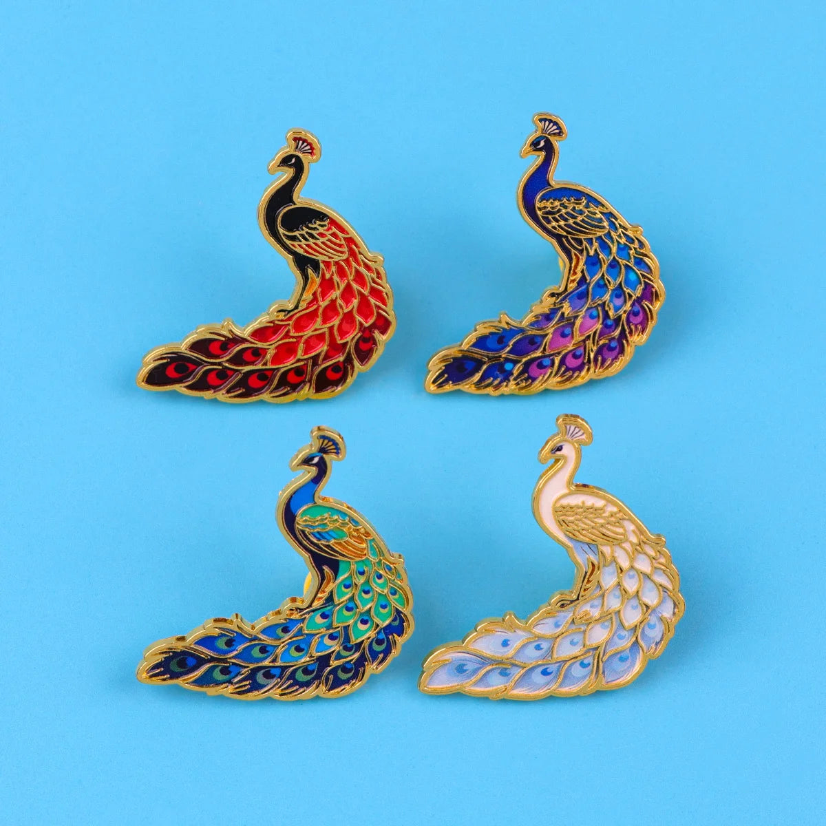 Vintage Peacock Enamel Pin