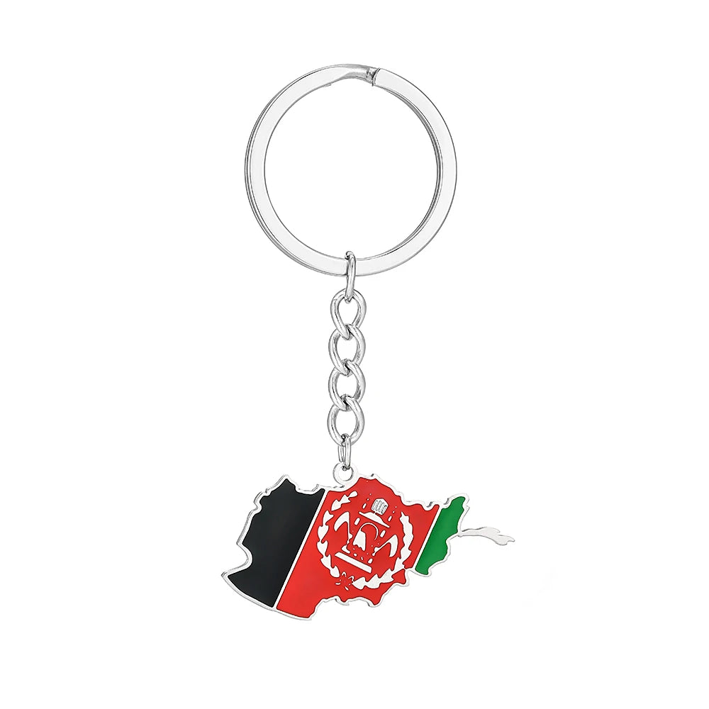 Afghanistan Map Flag Key Chain
