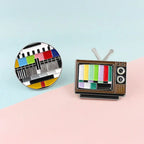Vintage TV Pin No Signal Lapel Pin