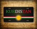 Kurdish Flag License Plate