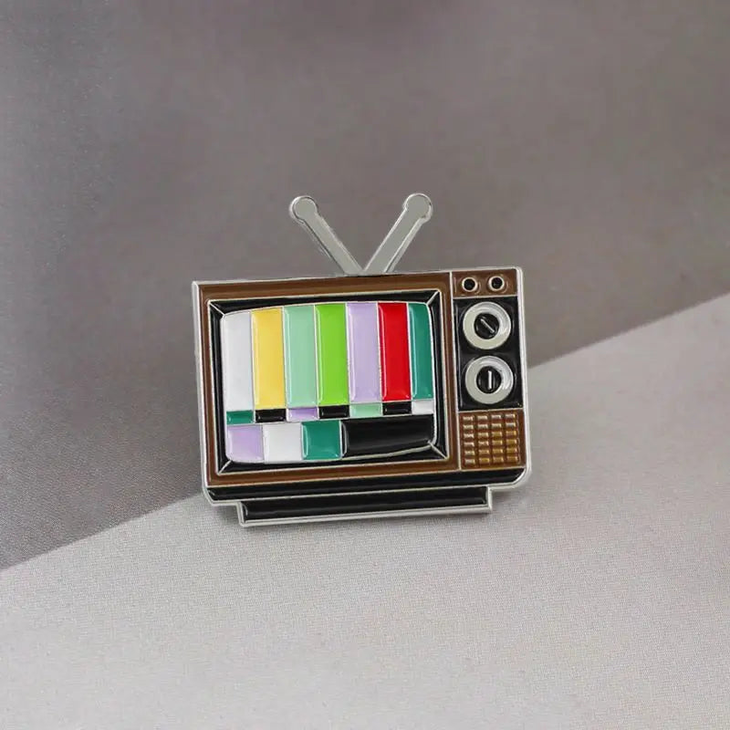Vintage TV Pin No Signal Lapel Pin