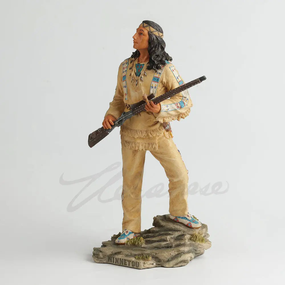 Native American Indian Warrior Figurine Resin Statue