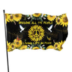 Hippie Peace Sign Flag Love and Peace