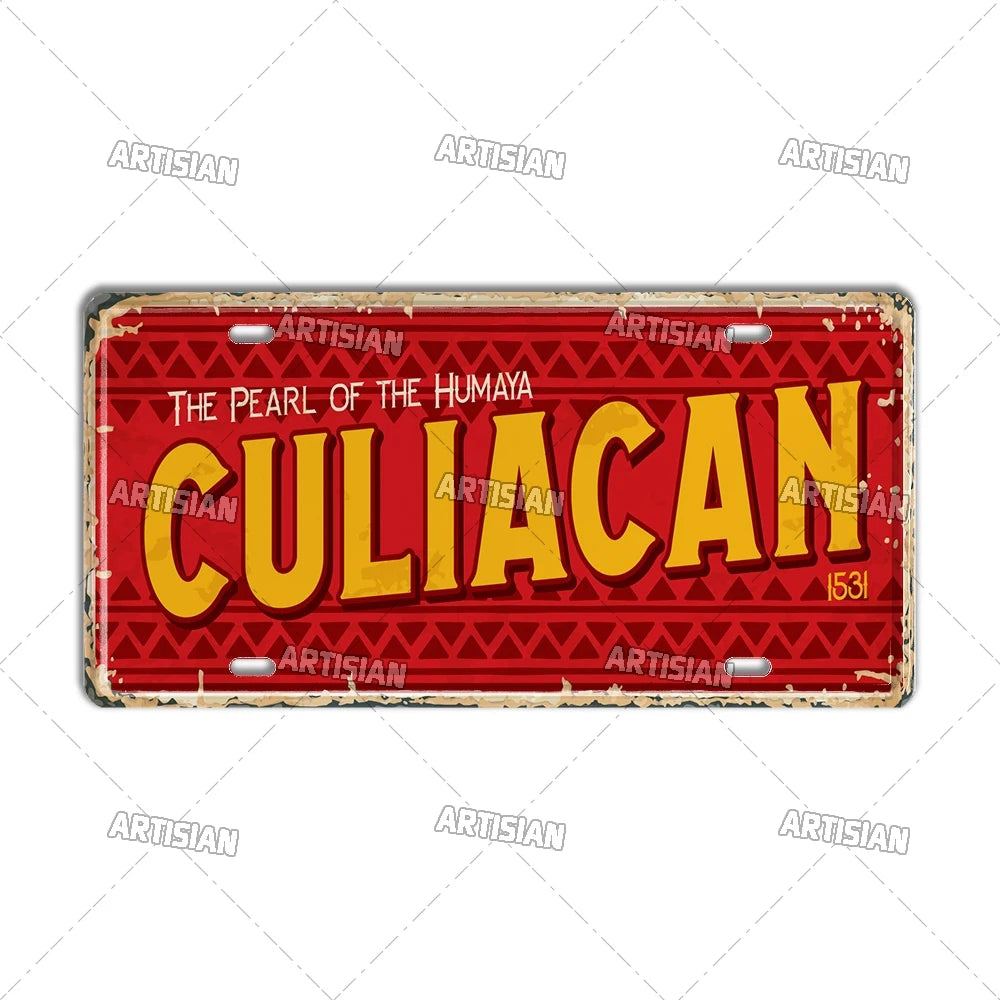 Artisian MEXICO License Plate