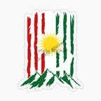 ملصق خريطة كردستان علم وشعار وطني للأكراد للسيارة والدراجة النارية، ملصق فينيل PVC لتزيين الجدران الخارجية، قابل للتخصيص