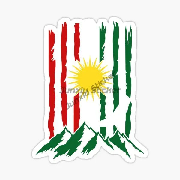 ملصق خريطة كردستان علم وشعار وطني للأكراد للسيارة والدراجة النارية، ملصق فينيل PVC لتزيين الجدران الخارجية، قابل للتخصيص