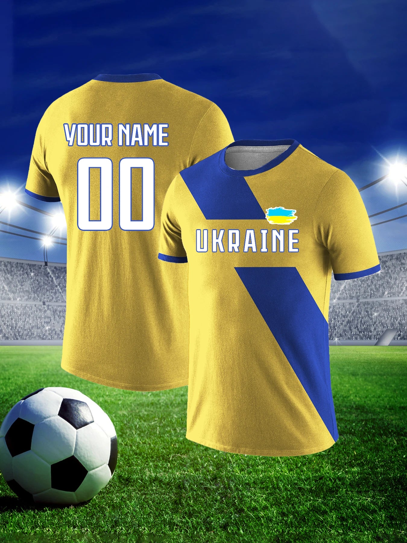 Custom Ukraine National Team Soccer T-shirt