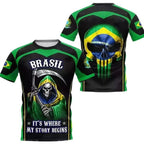 Brazil Flag Graphic Tee for Men