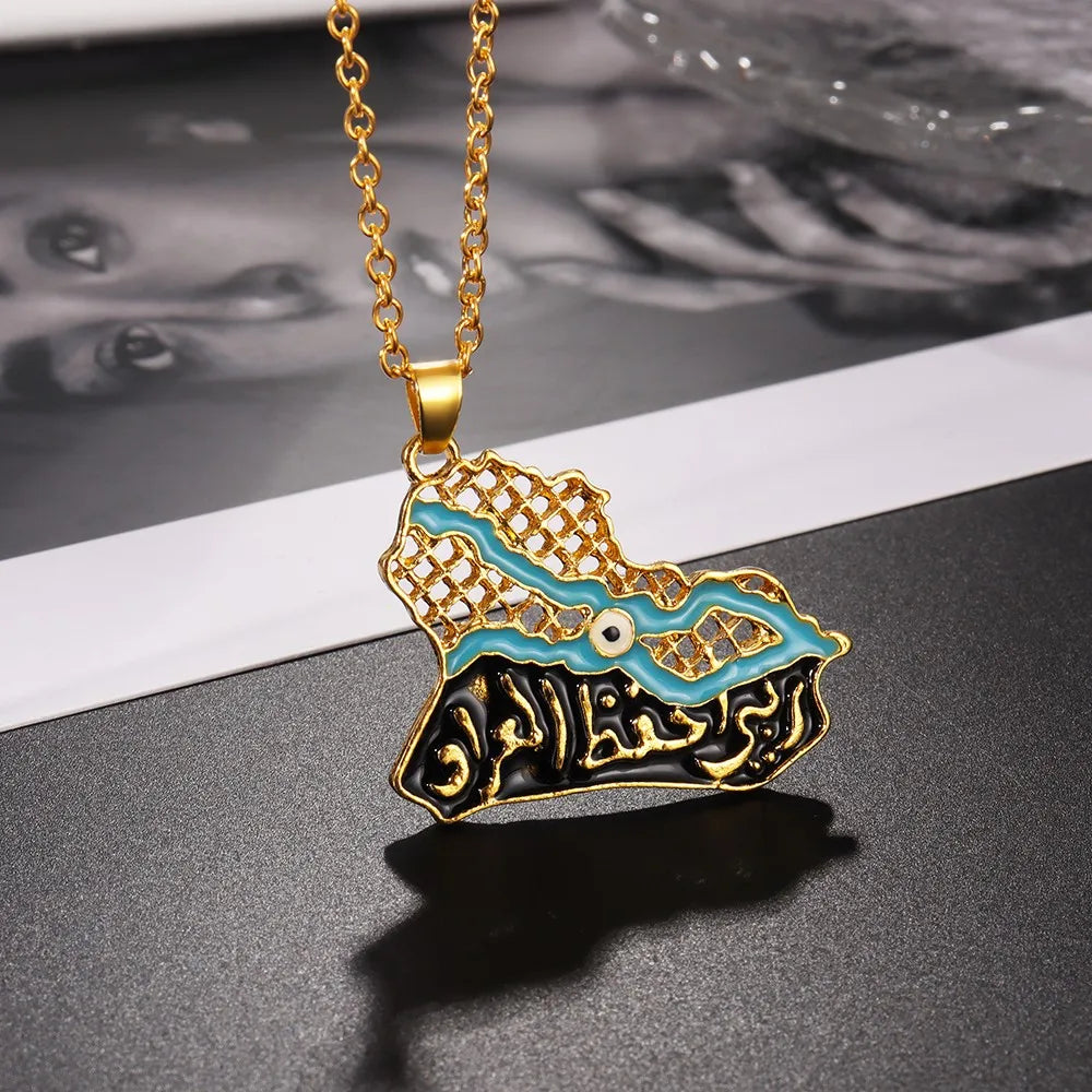 Iraq Map Necklace
