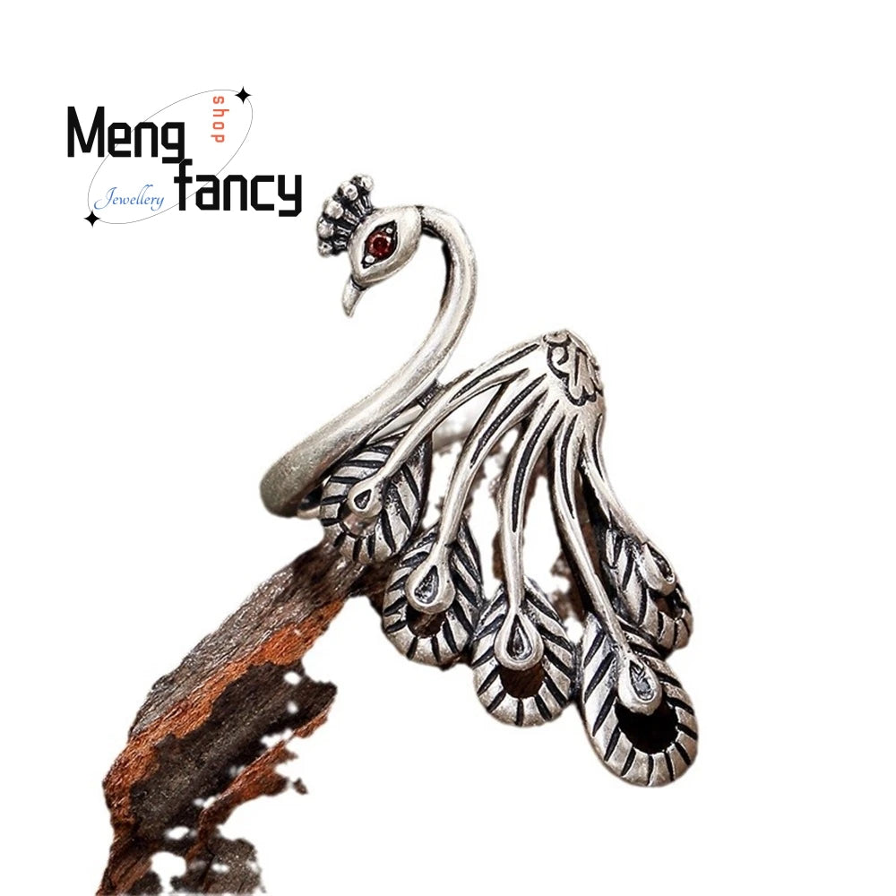 Peacock Ring, Women's Long Ring,