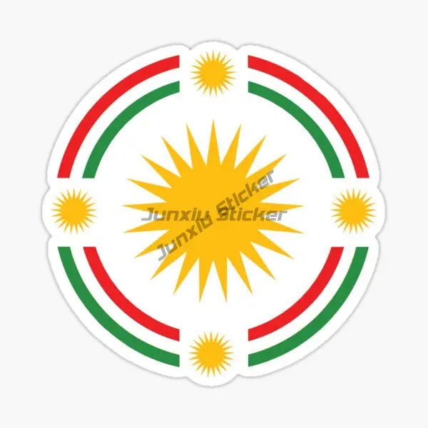 Kurdistan Map National Flag and Emblem Sticker