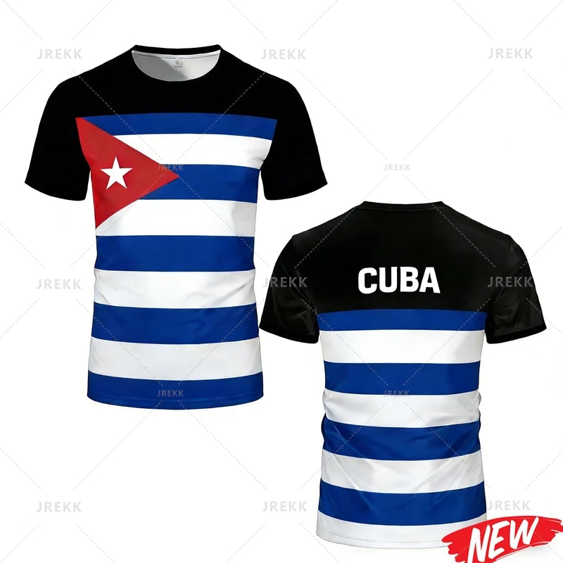 Cuba Flag Pattern T Shirt