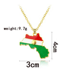 Colorful Kurdistan Map and Flag Pendant Necklace