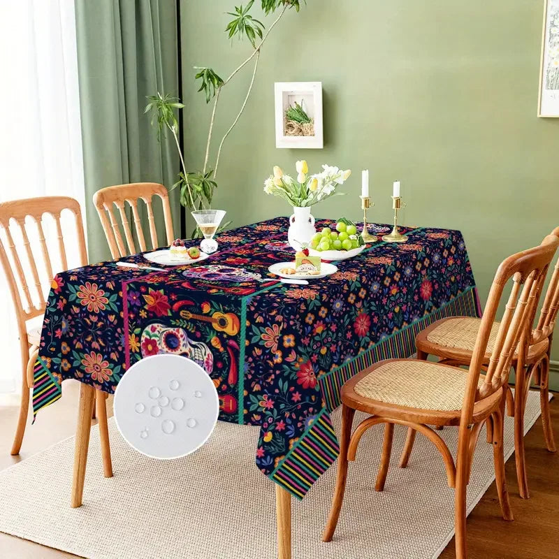 Mexican Dia De Los Muertos Rectangle Tablecloth Party