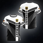 Men's German flag pattern short-sleeved shirt