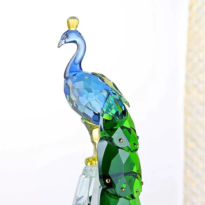 Crystal Peacock Sculpture Ornament