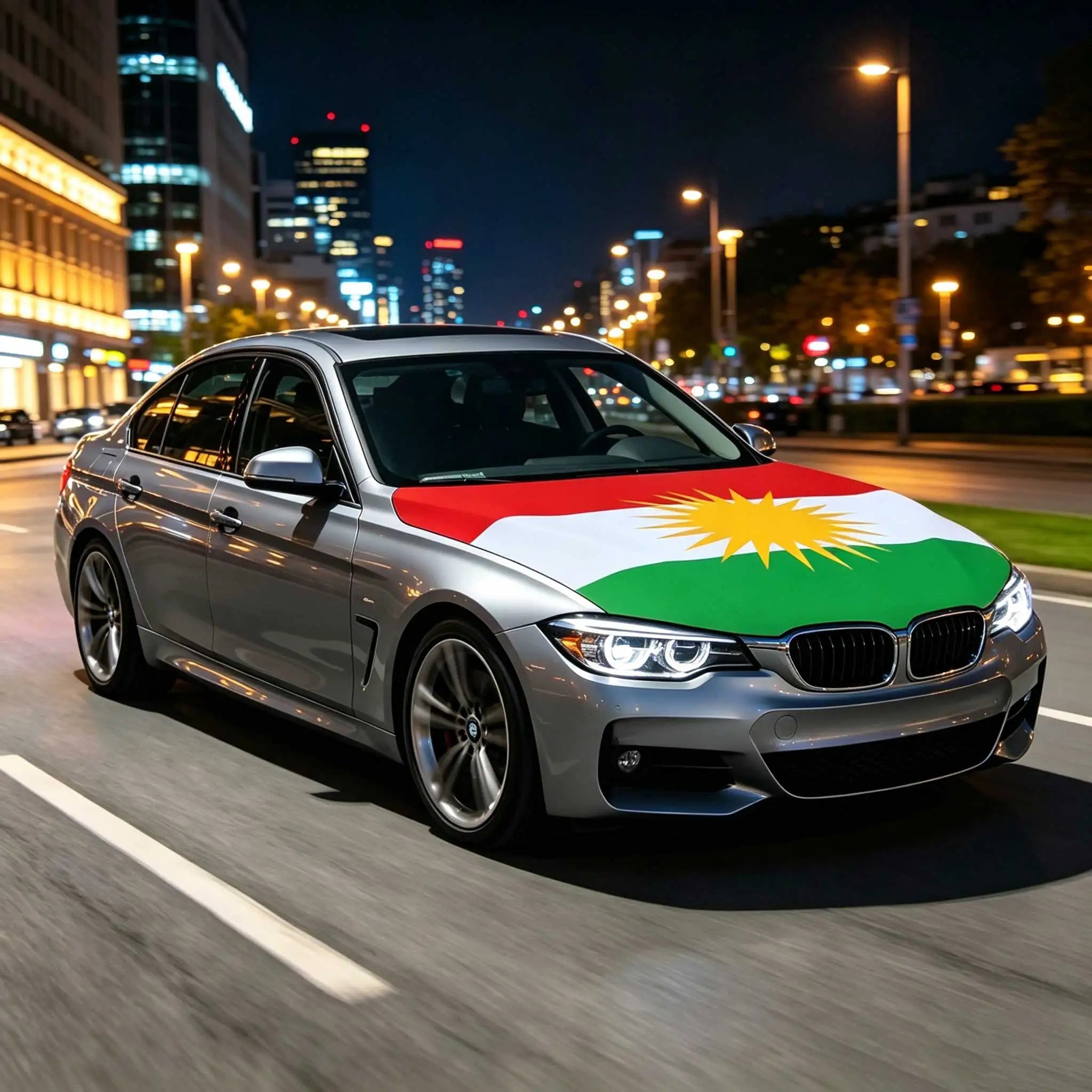 3.8x5.3fts Flag Banner Kurdistan Car Hood Cover