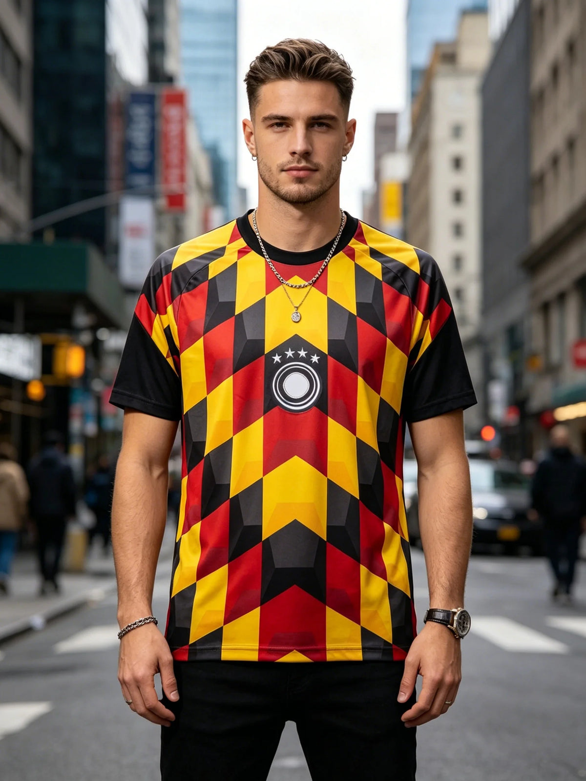 Men's Germanyy 2026 Black Plaid Jersey Football