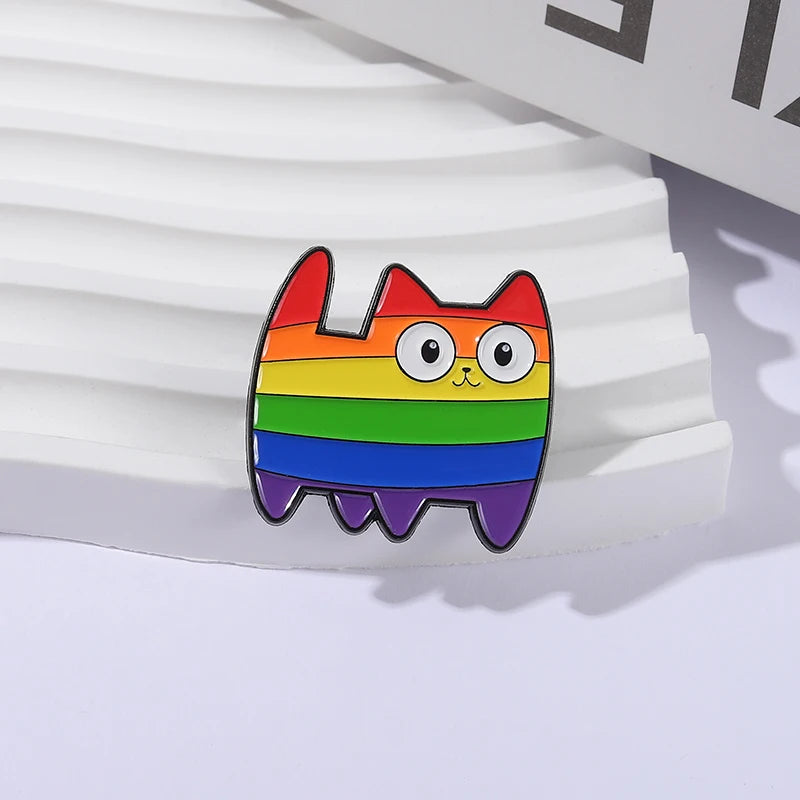 LGBT Rainbow Cat Enamel Pin