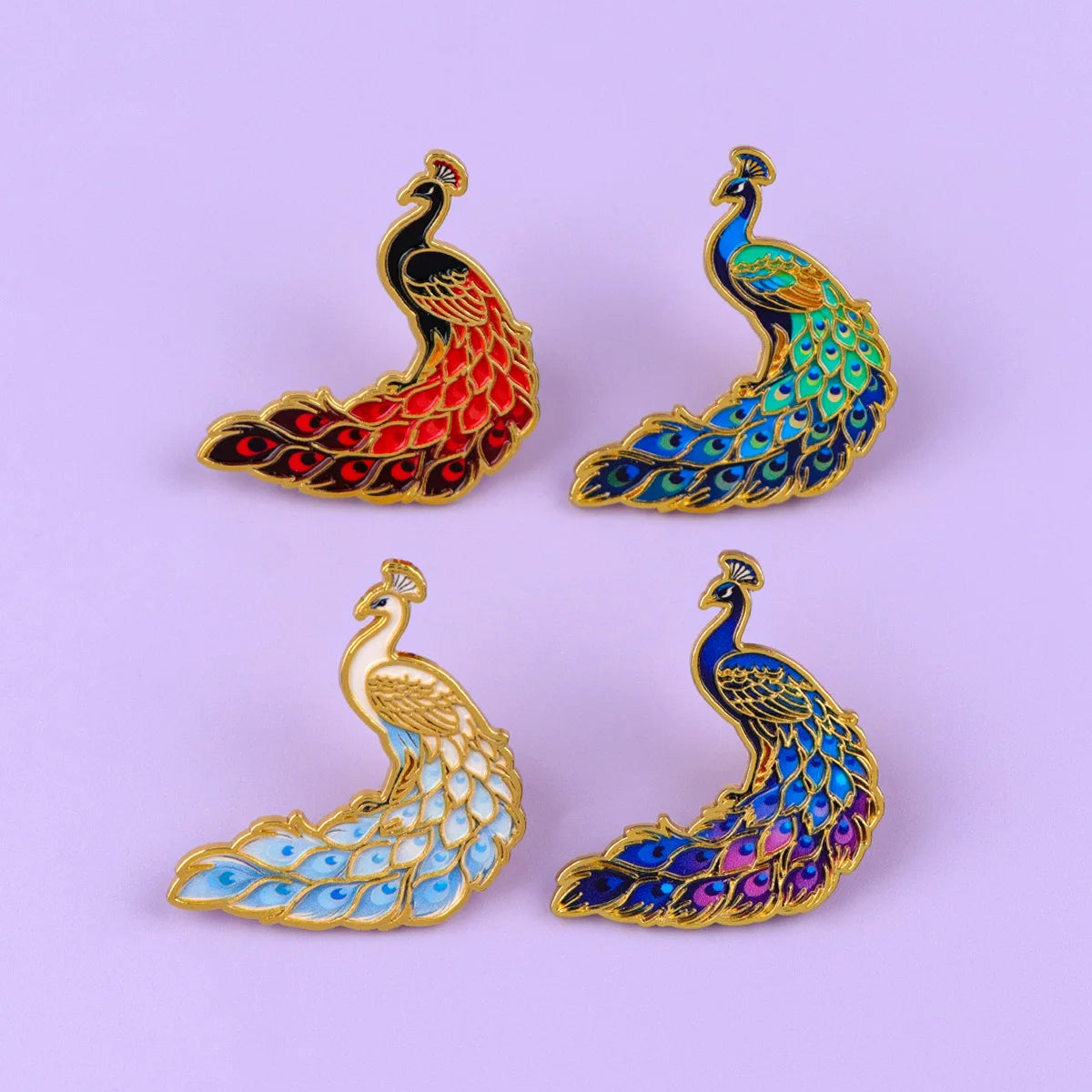 Vintage Peacock Enamel Pin