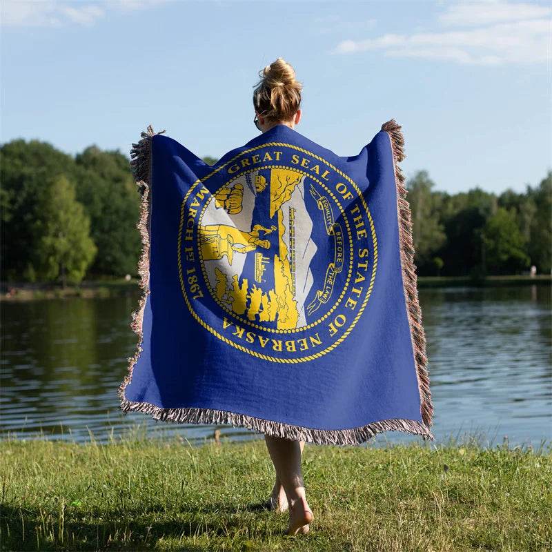 Nebraska United States of America Woven Throw Blanket