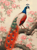 Frameless Peacock Painting