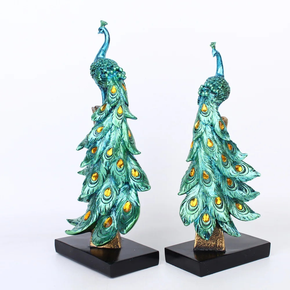 Peacock Decor Statue Sculpture