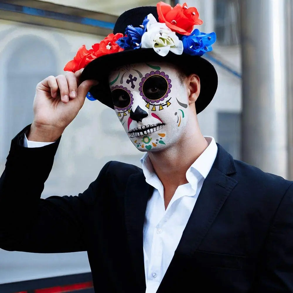 Day of the Dead Face Temporary Sticker Kit