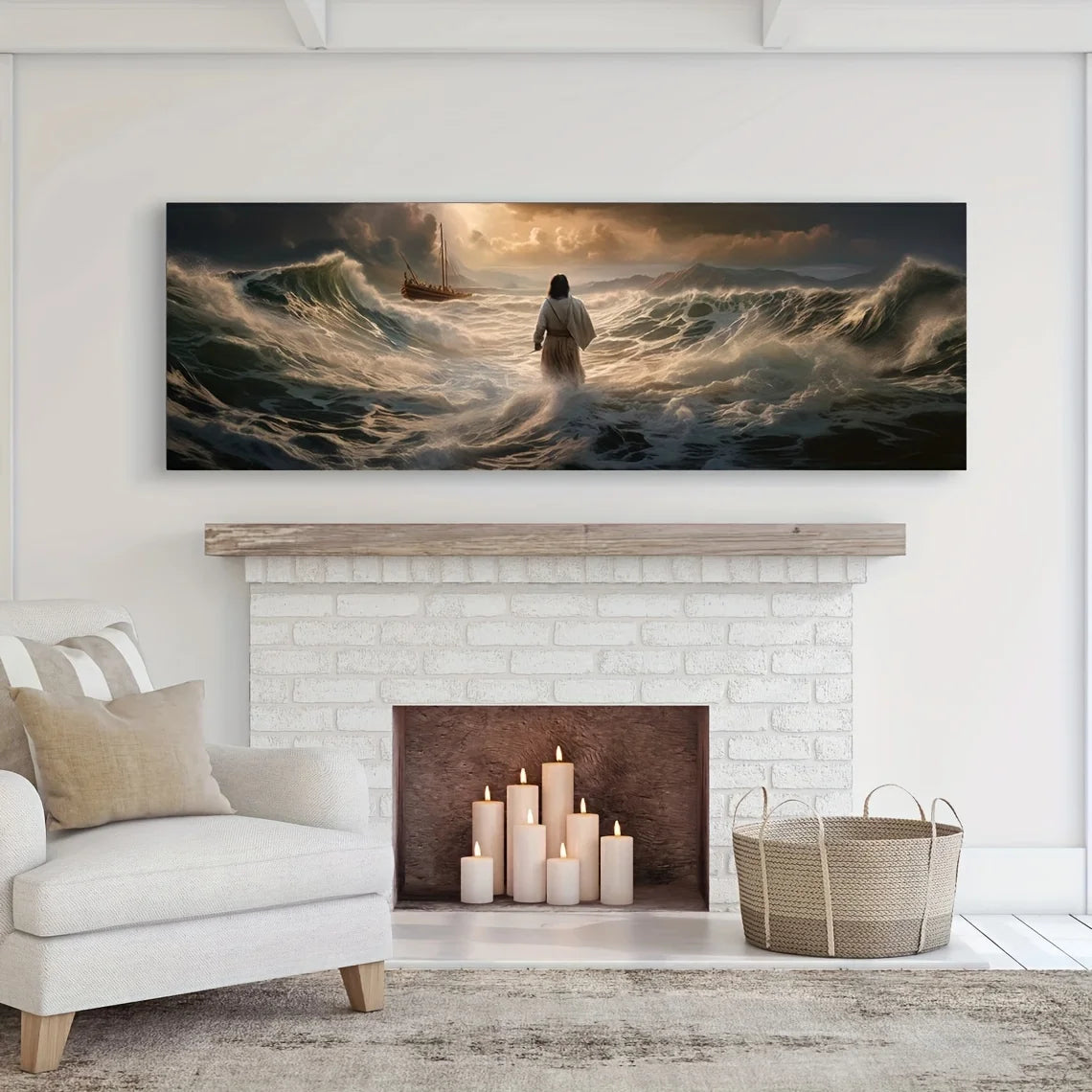 Jesus Walking on Water Canvas Art