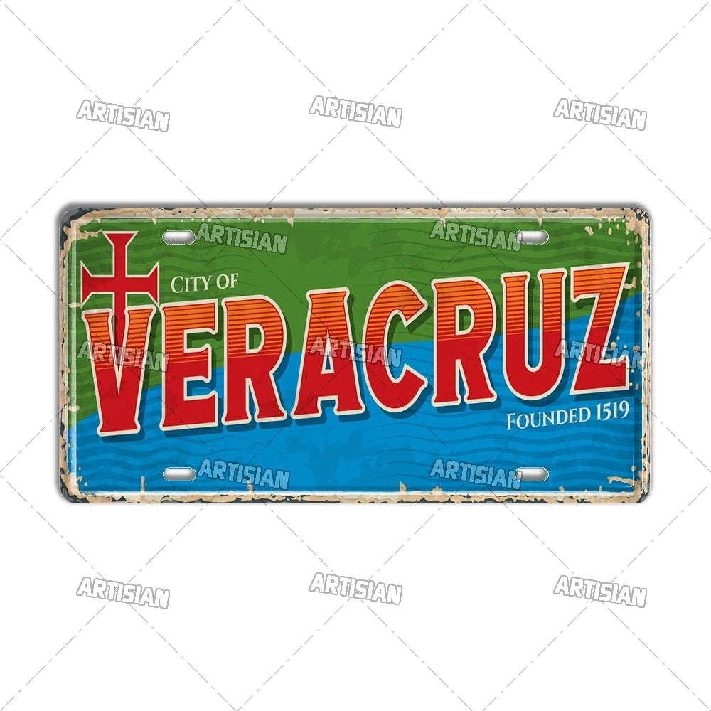Artisian MEXICO License Plate