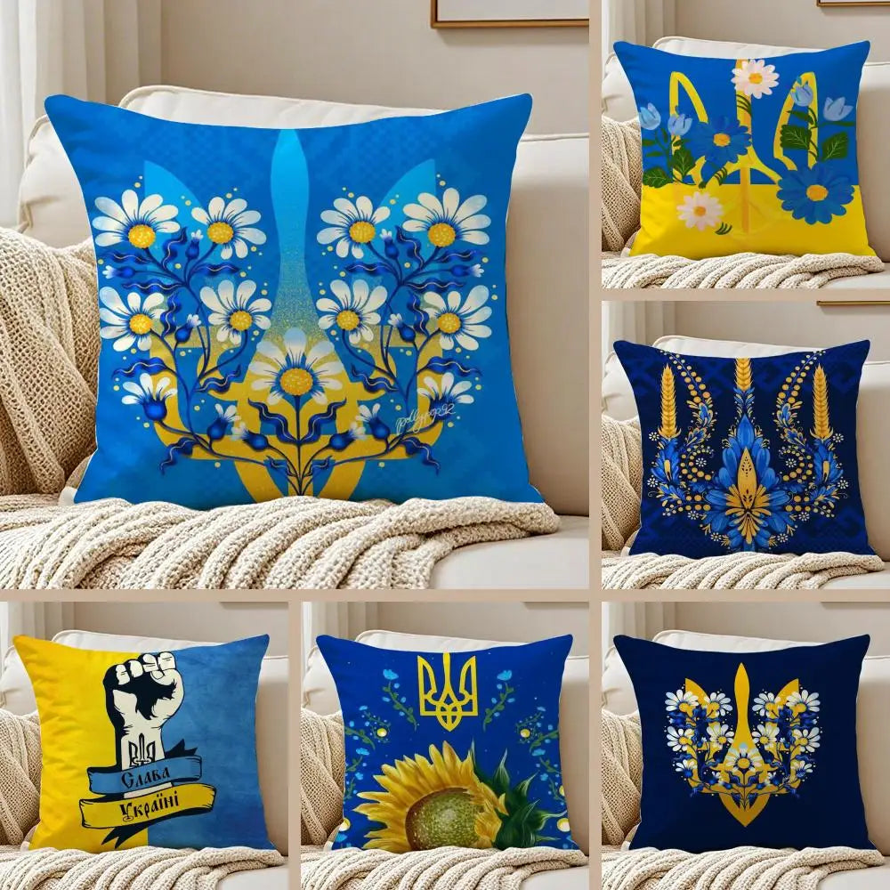 Ukraine Flag Aesthetic Cushion Cover Pillow