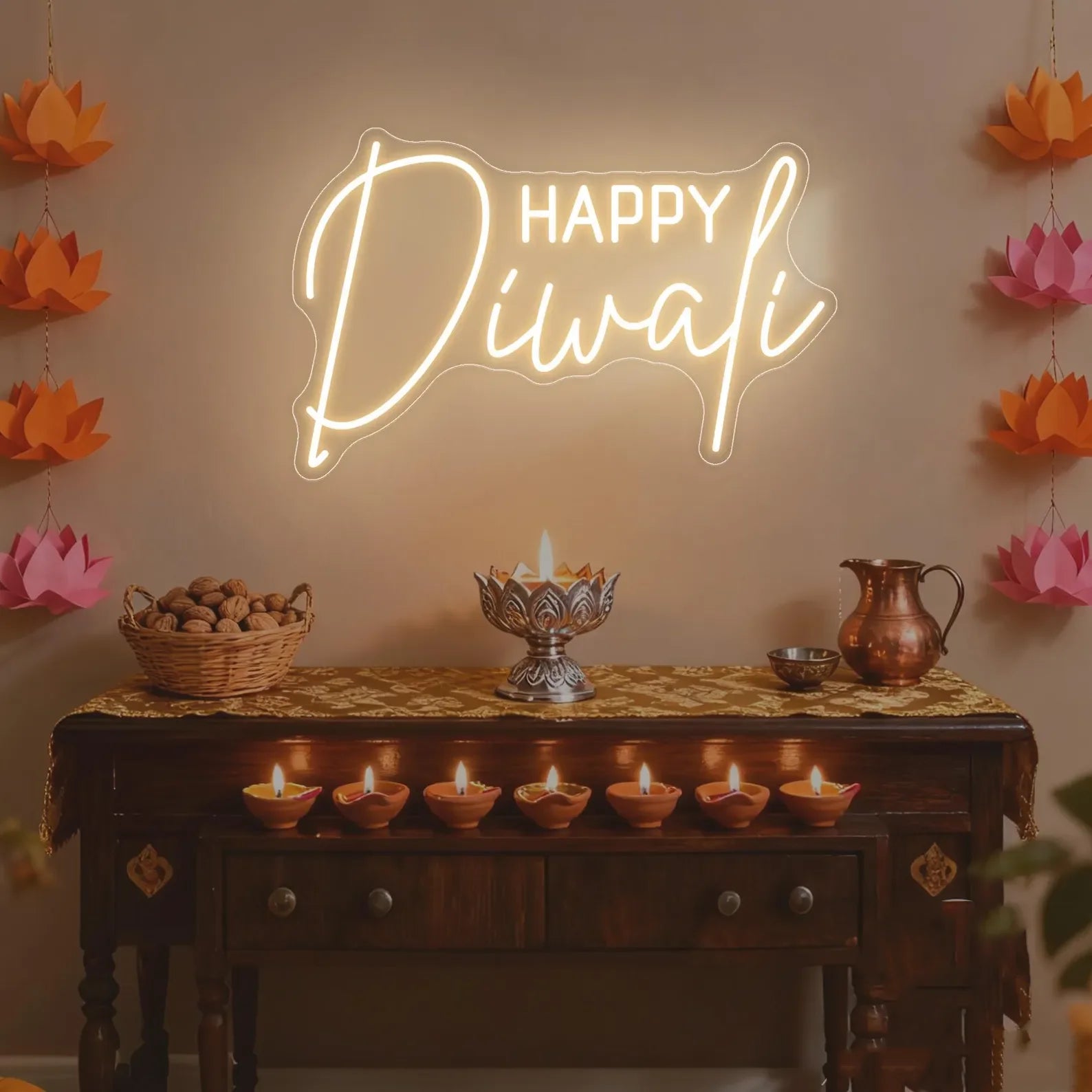 LED Neon Sign Indian Diwali Party