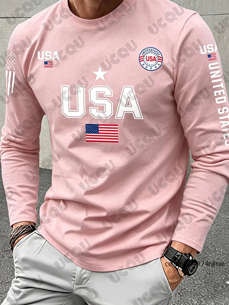 USA Flag Long Sleeve T-shirt