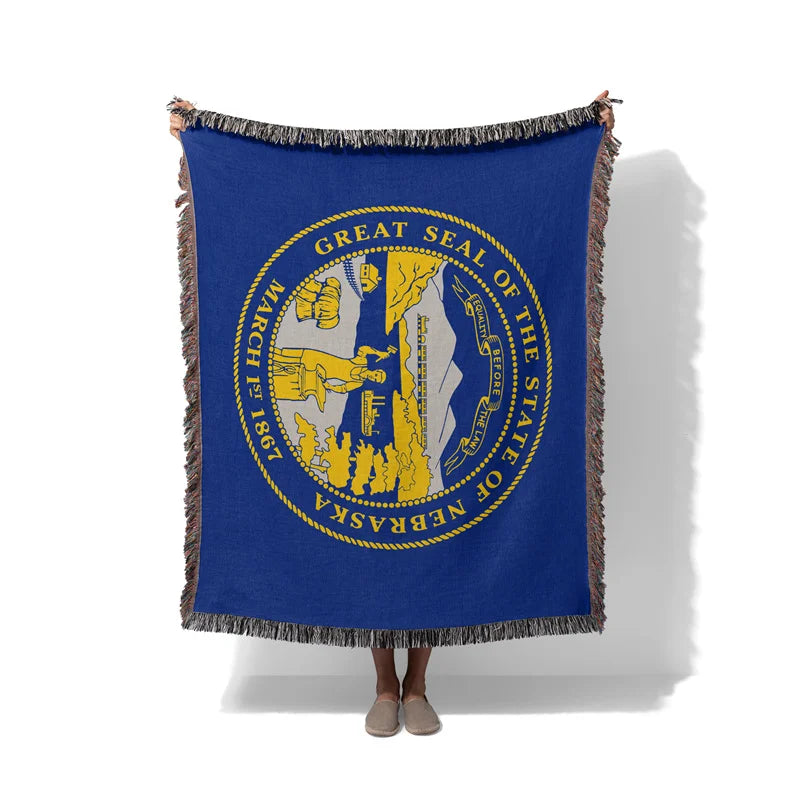 Nebraska United States of America Woven Throw Blanket