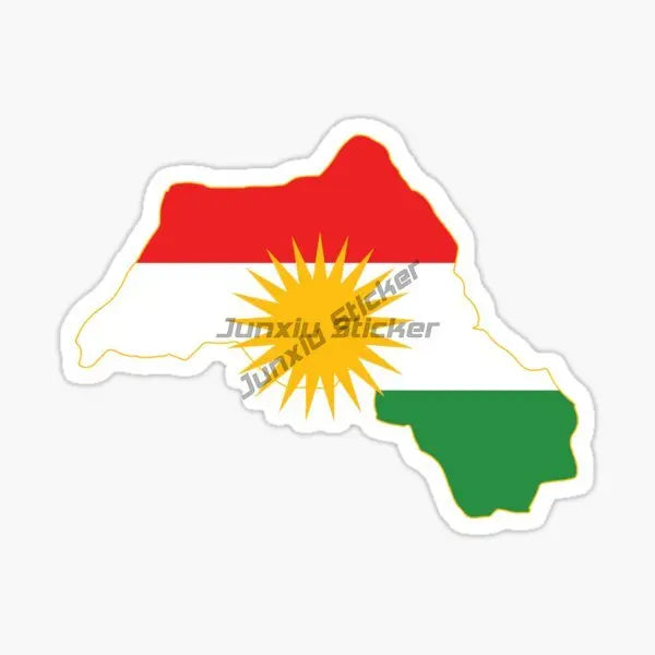 Kurdistan Map National Flag and Emblem Sticker