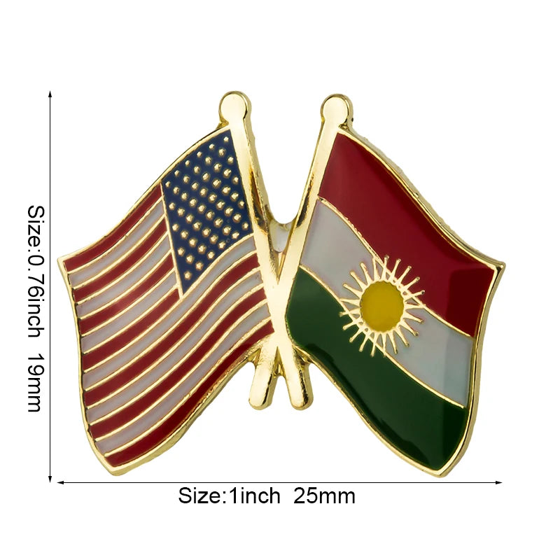 10pcs a lot KURDISTAN Flag Laple Pin Badge