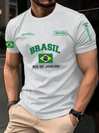 Brazilian Flag Print Tee Shirt