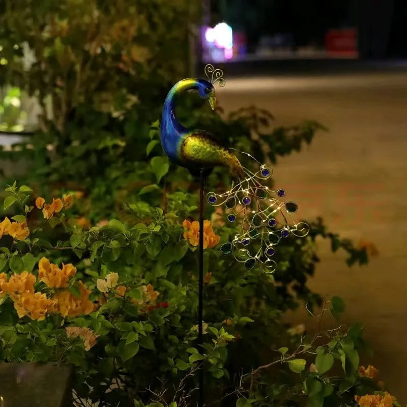 1Pc Peacock Solar Garden Lamp