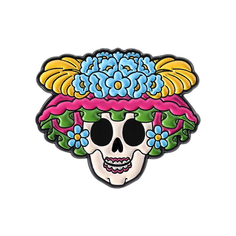 La Calavera Catrina Mexico Day Of The Dead Enamel Pins