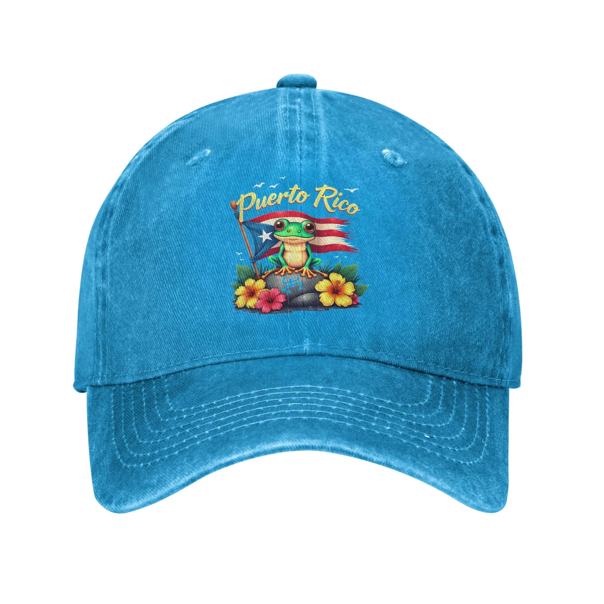 Hispanic Heritage Month Puerto Rico Coqui Frog Taino Symbol Baseball Cap