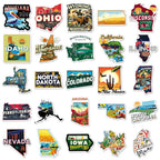 United States Travel City Map Stickers