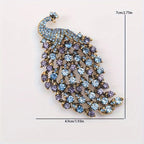 Vintage Crystal Peacock Brooch