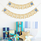 Happy Hanukkah Banner for Garland Bunting Chanukah Festival Party