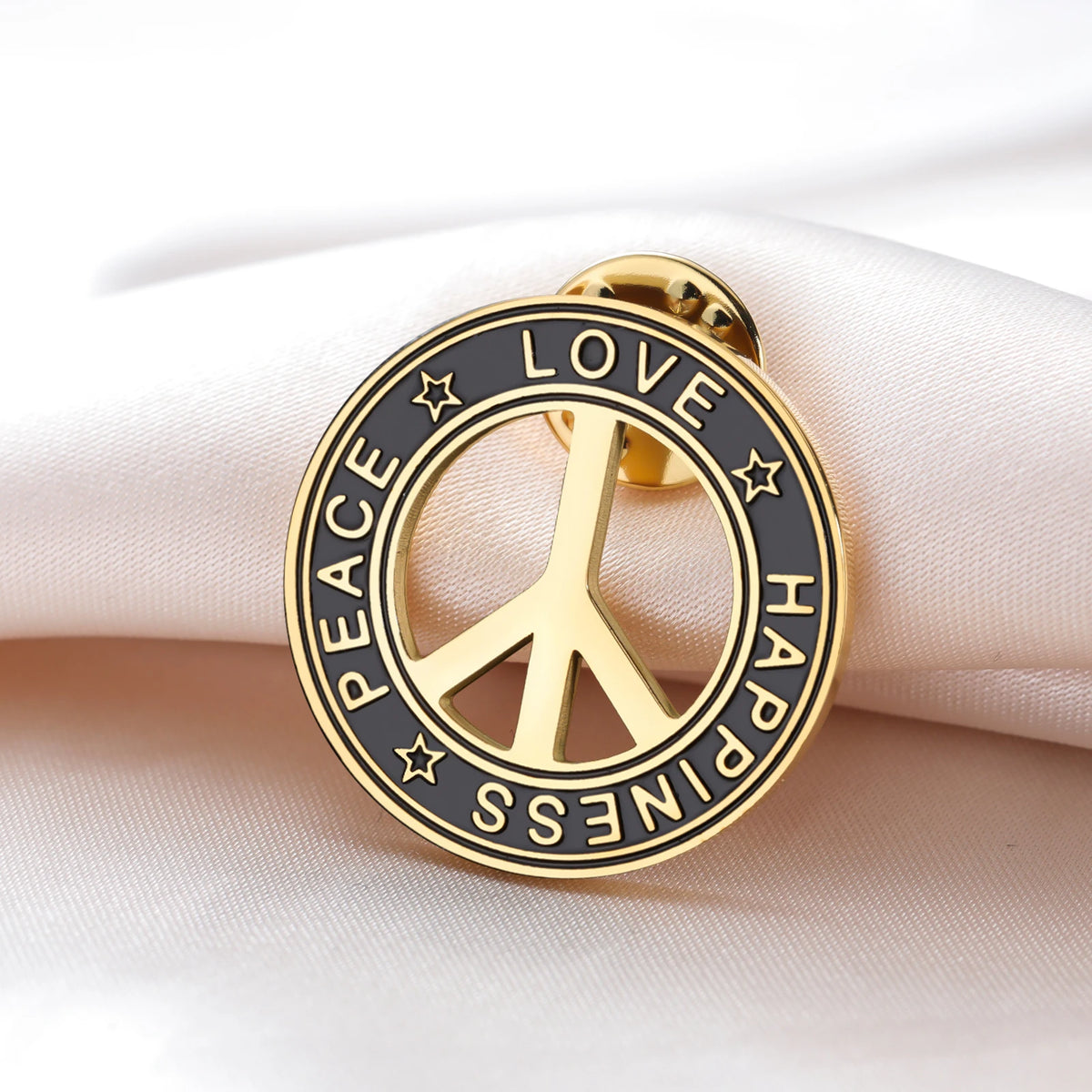 Teamer Love Peace Symbol Brooch Lapel Pin